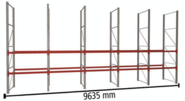 META Rayonnage à palettes MULTIPAL pour 30 palettes, largeur 9635 mm, 3 niveaux de stockage