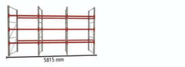 META Rayonnage à palettes MULTIPAL pour 24 palettes, largeur 5815 mm, 4 niveaux de stockage