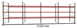 META Rayonnage à palettes MULTIPAL pour 48 palettes, largeur 11225 mm, 4 niveaux de stockage