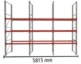 META Rayonnage à palettes MULTIPAL pour 24 palettes, largeur 5815 mm, 4 niveaux de stockage