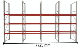 META Rayonnage à palettes MULTIPAL pour 32 palettes, largeur 7725 mm, 4 niveaux de stockage