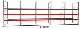 META Rayonnage à palettes MULTIPAL pour 60 palettes, largeur 14010 mm, 4 niveaux de stockage