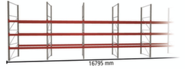 META Rayonnage à palettes MULTIPAL pour 72 palettes, largeur 16795 mm, 4 niveaux de stockage