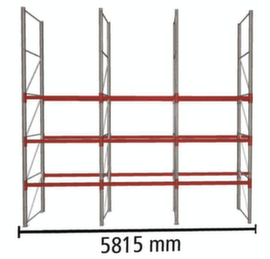 META Rayonnage à palettes MULTIPAL pour 24 palettes, largeur 5815 mm, 4 niveaux de stockage
