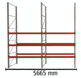 META Rayonnage à palettes MULTIPAL pour 24 palettes, largeur 5665 mm, 4 niveaux de stockage