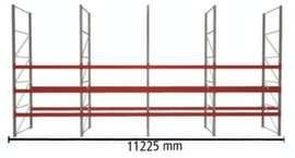 META Rayonnage à palettes MULTIPAL pour 48 palettes, largeur 11225 mm, 4 niveaux de stockage