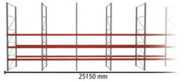 META Rayonnage à palettes MULTIPAL pour 108 palettes, largeur 25150 mm, 4 niveaux de stockage