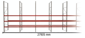 META Rayonnage à palettes MULTIPAL pour 120 palettes, largeur 27935 mm, 4 niveaux de stockage