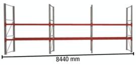 META Rayonnage à palettes MULTIPAL pour 18 palettes, largeur 8440 mm, 3 niveaux de stockage