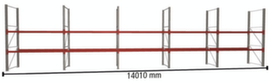 META Rayonnage à palettes MULTIPAL pour 30 palettes, largeur 14010 mm, 3 niveaux de stockage