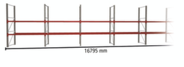 META Rayonnage à palettes MULTIPAL pour 36 palettes, largeur 16795 mm, 3 niveaux de stockage