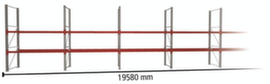 META Rayonnage à palettes MULTIPAL pour 42 palettes, largeur 19580 mm, 3 niveaux de stockage