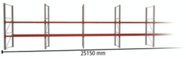 META Rayonnage à palettes MULTIPAL pour 54 palettes, largeur 25150 mm, 3 niveaux de stockage