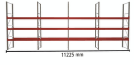 META Rayonnage à palettes MULTIPAL pour 32 palettes, largeur 11225 mm, 4 niveaux de stockage