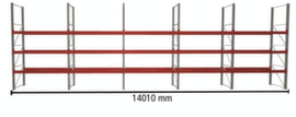 META Rayonnage à palettes MULTIPAL pour 40 palettes, largeur 14010 mm, 4 niveaux de stockage