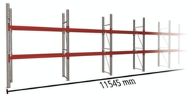 META Rayonnage à palettes MULTIPAL pour 18 palettes, largeur 11545 mm, 3 niveaux de stockage