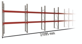 META Rayonnage à palettes MULTIPAL pour 33 palettes, largeur 21095 mm, 3 niveaux de stockage