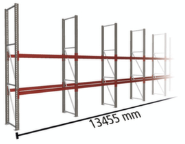 META Rayonnage à palettes MULTIPAL pour 21 palettes, largeur 13455 mm, 3 niveaux de stockage