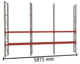 META Rayonnage à palettes MULTIPAL pour 12 palettes, largeur 5815 mm, 4 niveaux de stockage