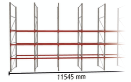 META Rayonnage à palettes MULTIPAL pour 24 palettes, largeur 11545 mm, 4 niveaux de stockage