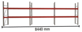 META Rayonnage à palettes MULTIPAL pour 18 palettes, largeur 8440 mm, 3 niveaux de stockage