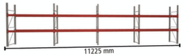 META Rayonnage à palettes MULTIPAL pour 24 palettes, largeur 11225 mm, 3 niveaux de stockage