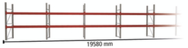 META Rayonnage à palettes MULTIPAL pour 42 palettes, largeur 19580 mm, 3 niveaux de stockage