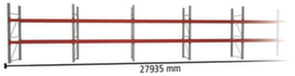 META Rayonnage à palettes MULTIPAL pour 60 palettes, largeur 27935 mm, 3 niveaux de stockage