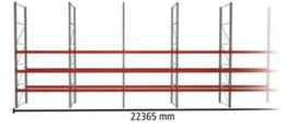 META Rayonnage à palettes MULTIPAL pour 64 palettes, largeur 22365 mm, 4 niveaux de stockage